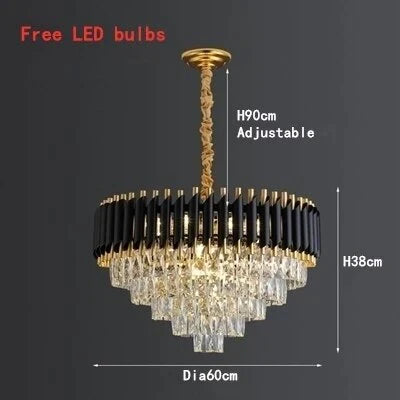 Selma Luxury K9 Crystal Chandeliers Round D60Cm / Changeable Light Chandelier