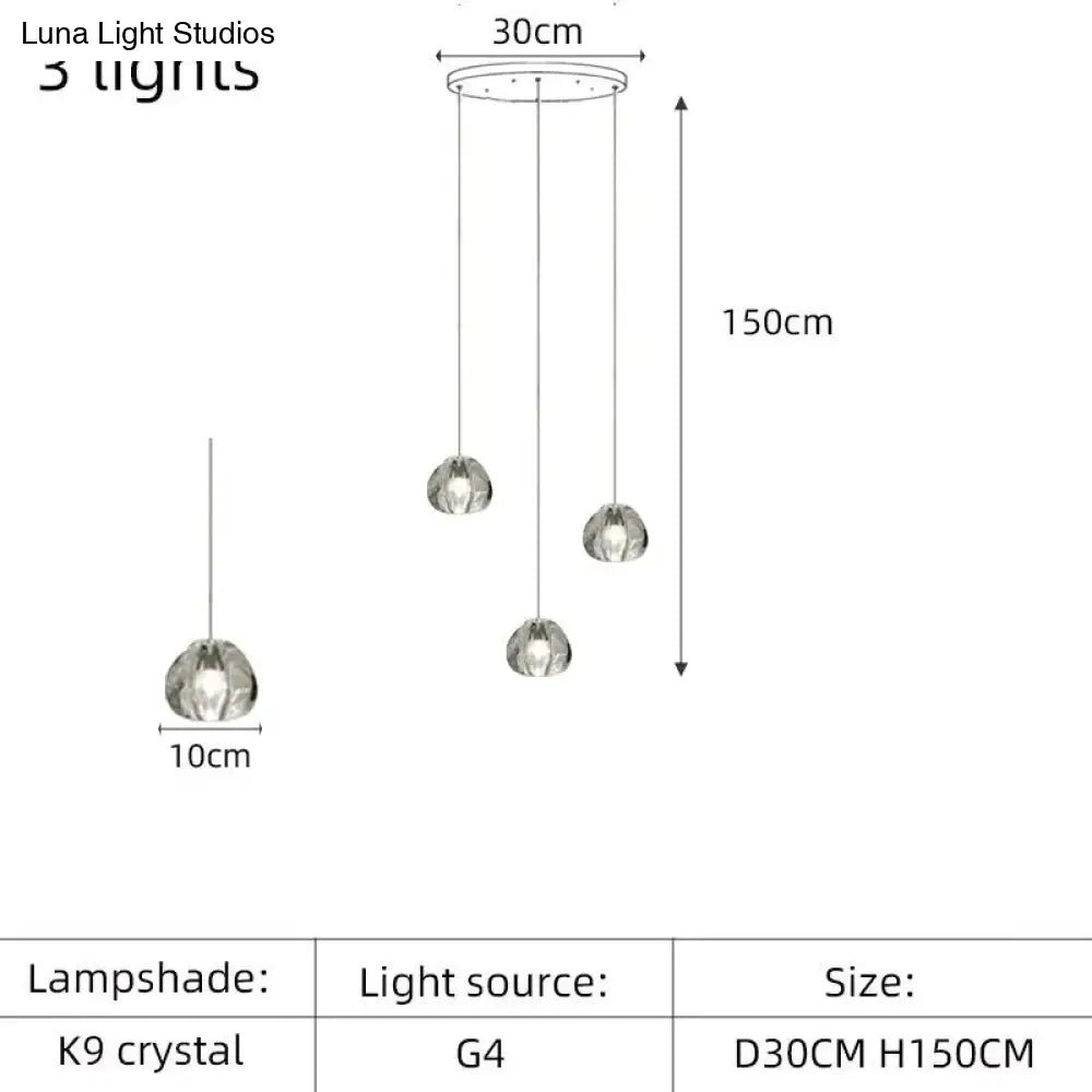 Nebular - Modern K9 Crystal Led Meteor Chandelier