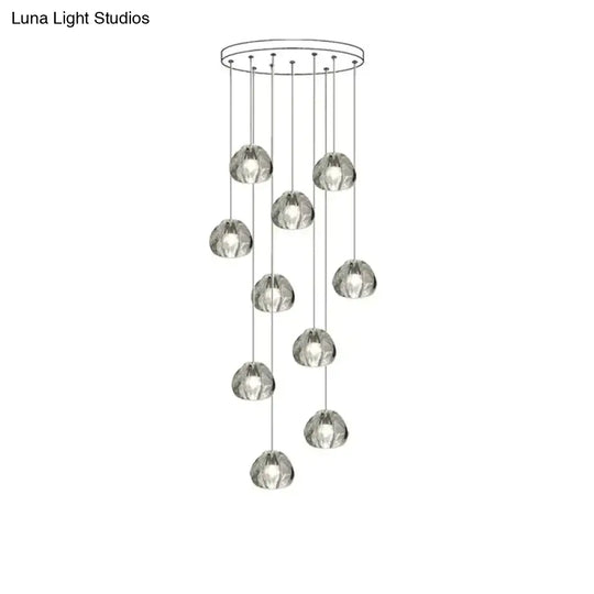 Nebular - Modern K9 Crystal Led Meteor Chandelier