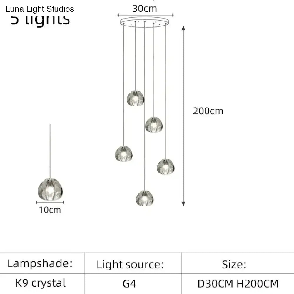 Nebular - Modern K9 Crystal Led Meteor Chandelier