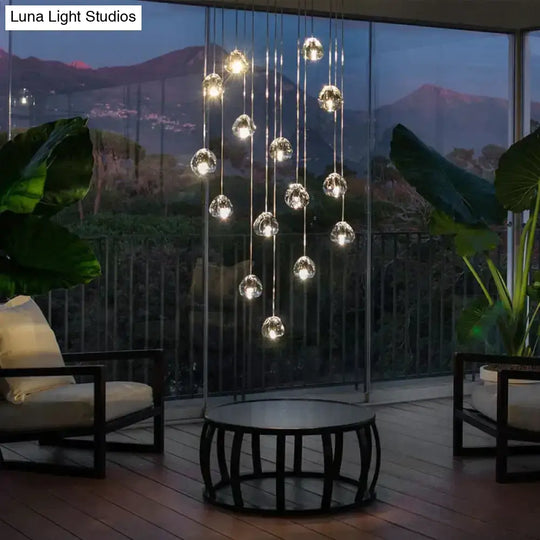 Nebular - Modern K9 Crystal Led Meteor Chandelier