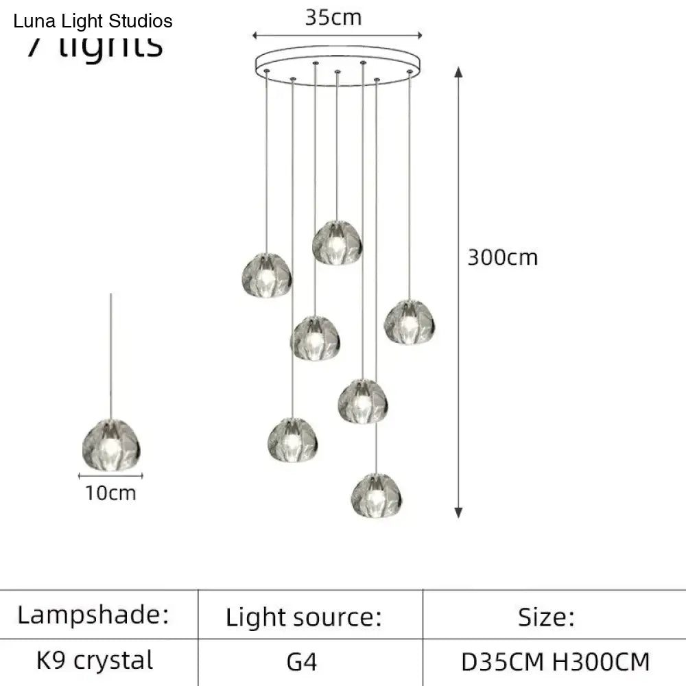 Nebular - Modern K9 Crystal Led Meteor Chandelier