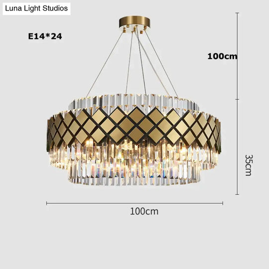 Neva 2 - Designer Alloy And Crystal Led Chandelier For Dinning Room Living Room