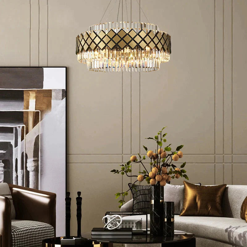 Neva 2 - Designer Alloy and Crystal LED Chandelier For Dinning Room Living room