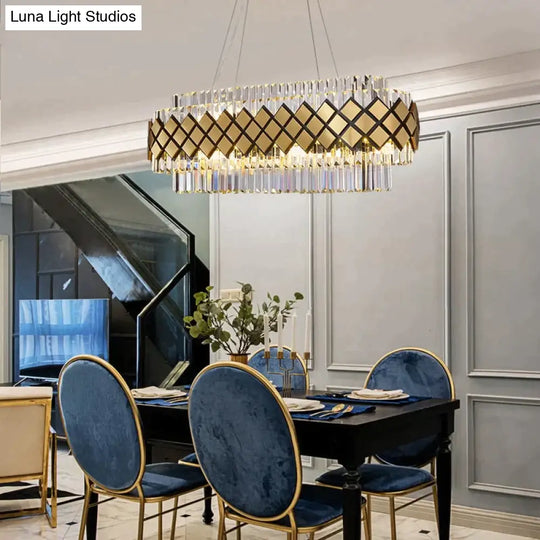 Neva 2 - Designer Alloy And Crystal Led Chandelier For Dinning Room Living Room