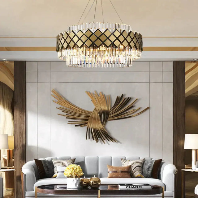 Neva 2 - Designer Alloy and Crystal LED Chandelier For Dinning Room Living room Chandelier