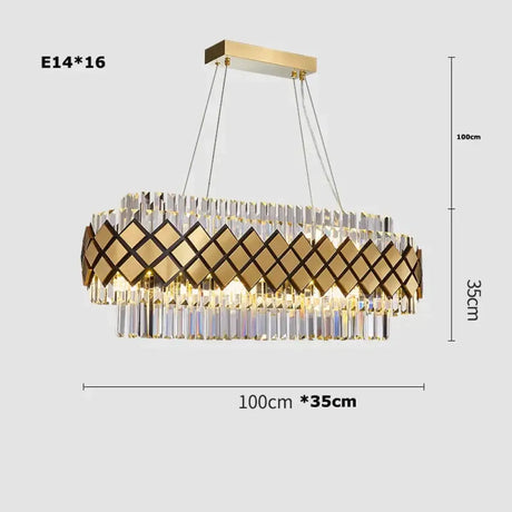 Neva 2 - Designer Alloy and Crystal LED Chandelier For Dinning Room Living room oval 100cm Chandelier