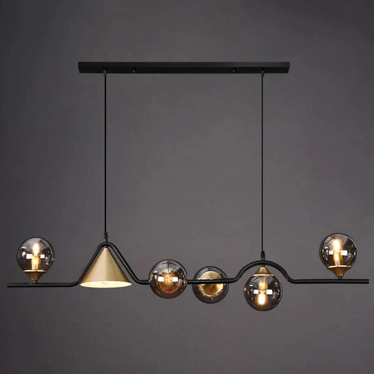 Nevaeh - Nordic Style Black Glass Bulb Led Pendant Light