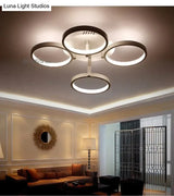 New Arrival Circle Rings Designer Modern Led Ceiling Lights Lamp For Living Room Bedroom Remote