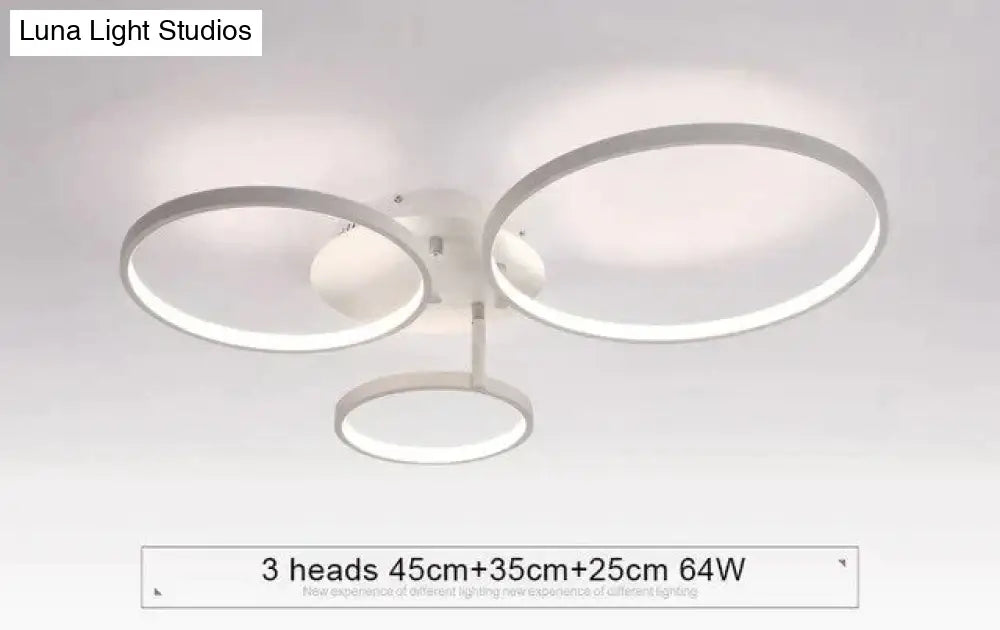 New Arrival Circle Rings Designer Modern Led Ceiling Lights Lamp For Living Room Bedroom Remote