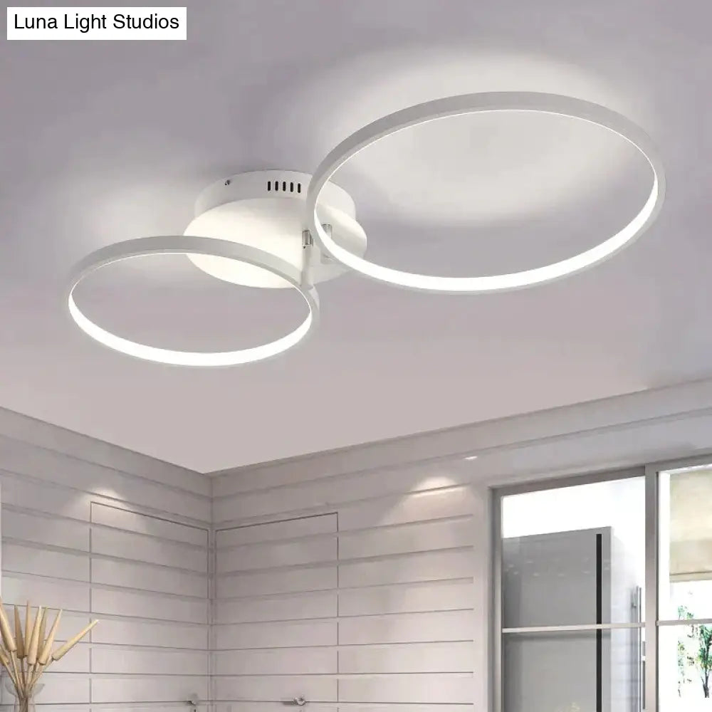 New Arrival Circle Rings Designer Modern Led Ceiling Lights Lamp For Living Room Bedroom Remote