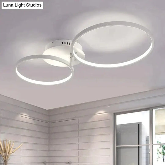 New Arrival Circle Rings Designer Modern Led Ceiling Lights Lamp For Living Room Bedroom Remote