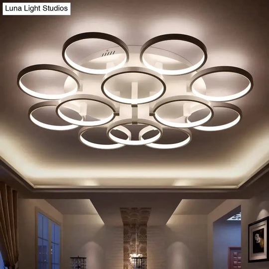 New Arrival Circle Rings Designer Modern Led Ceiling Lights Lamp For Living Room Bedroom Remote