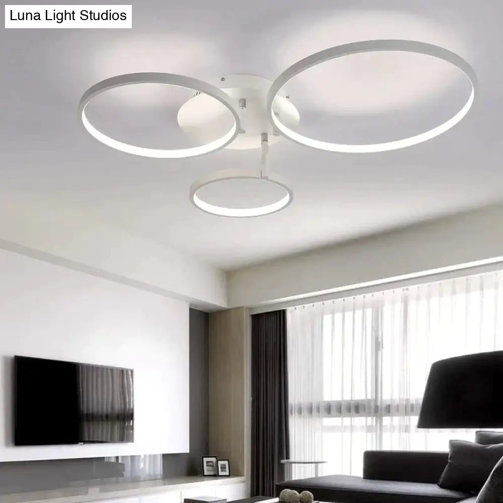 New Arrival Circle Rings Designer Modern Led Ceiling Lights Lamp For Living Room Bedroom Remote