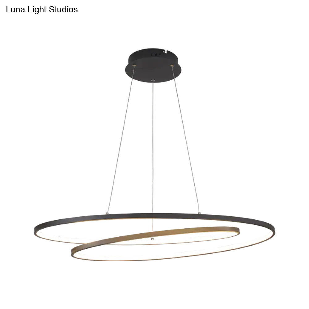 New Arrival Modern Led Pendant Lights For Living Room Dining Matte Black/White Hanging Lamp Black