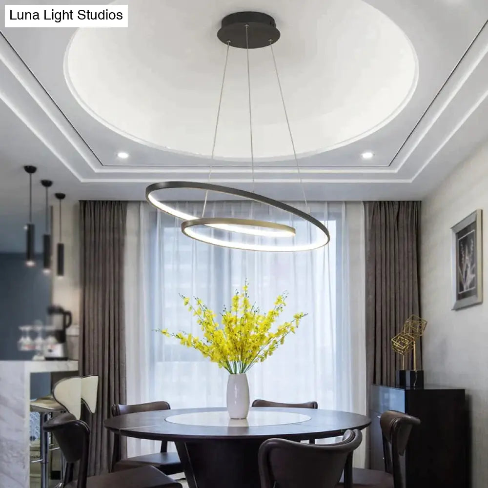 New Arrival Modern Led Pendant Lights For Living Room Dining Matte Black/White Hanging Lamp