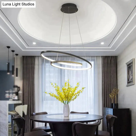 New Arrival Modern Led Pendant Lights For Living Room Dining Matte Black/White Hanging Lamp