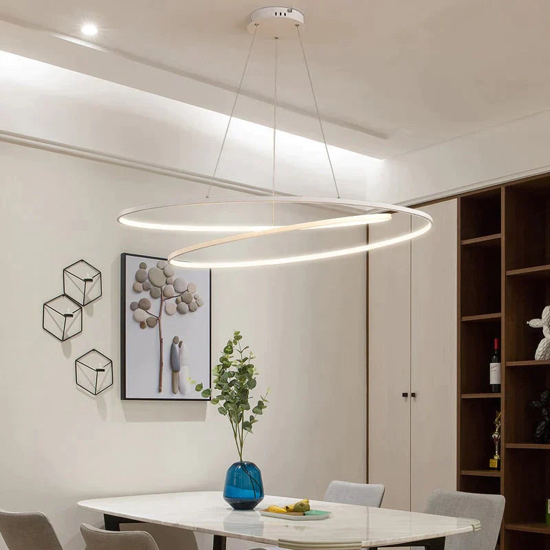 New Arrival Modern Led Pendant Lights For Living Room Dining Matte Black/White Hanging Lamp White