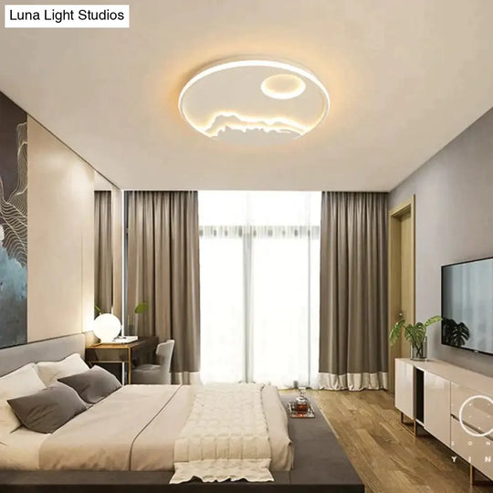 New Arrival Round Dimmable Modern Led Ceiling Lights For Living Room Bedroom Study White Color Rc