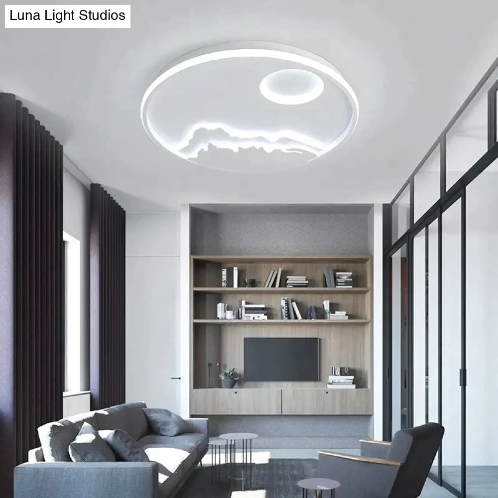 New Arrival Round Dimmable Modern Led Ceiling Lights For Living Room Bedroom Study White Color Rc