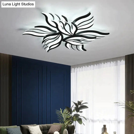 New Ceiling Lamp Modern Simple Acrylic Living Room 9 Heads / Black White Light