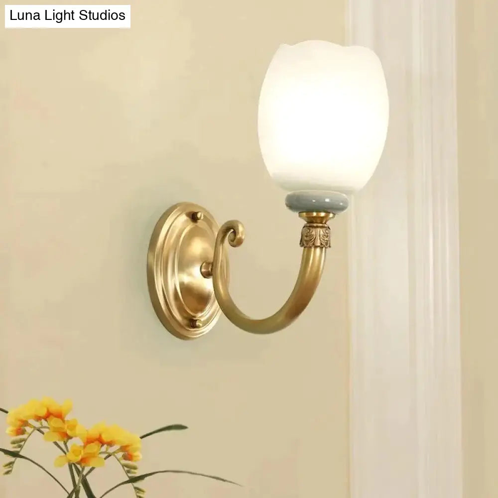 New Creative Bedroom Bedside Ceramic All Copper Wall Lamp Single / Without Light Source Lamps