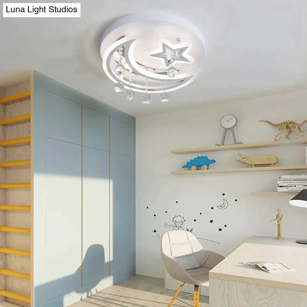 New Creative Bedroom Lamp Star Moon Led Ceiling Small 36W / White Light