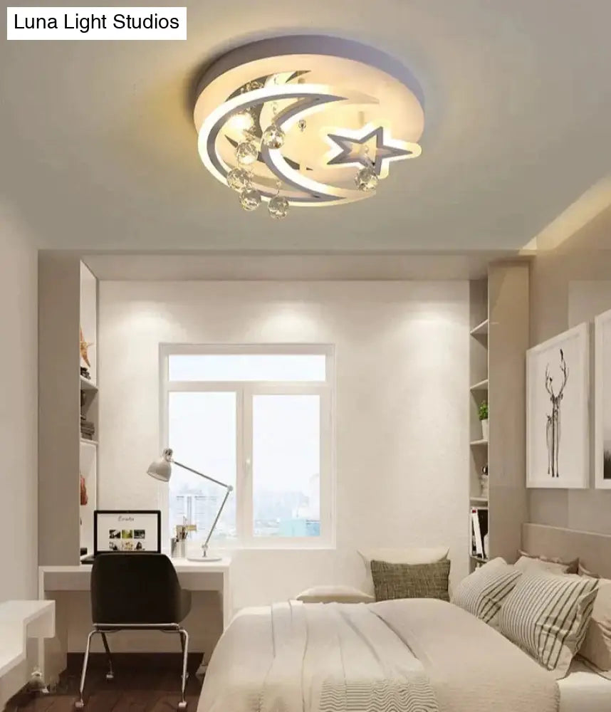 New Creative Bedroom Lamp Star Moon Led Ceiling