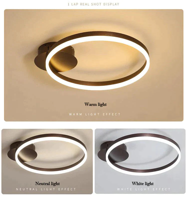 New Creative Circle Ceiling Lamp White Light / Single-Dia40*H7 Cm
