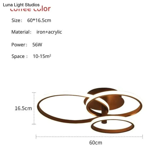 New Design Led Ceiling Light For Living Room Dining Bedroom White Coffee Finnished Indoor Home