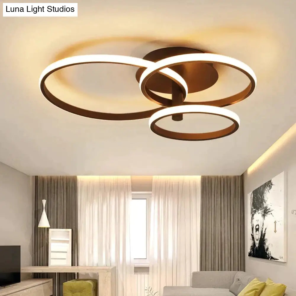 New Design Led Ceiling Light For Living Room Dining Bedroom White Coffee Finnished Indoor Home