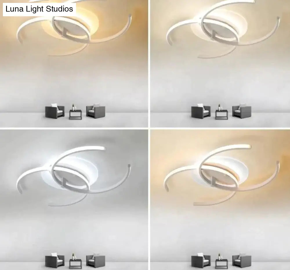 New Dimming Ceiling Lights For Living Study Room Bedroom Home Dec Plafond Iron Shape Modern Led Lamp