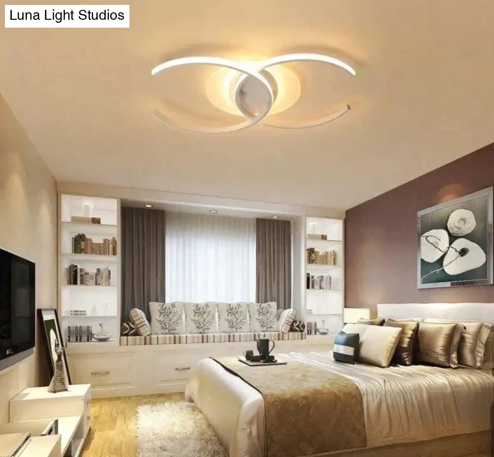 New Dimming Ceiling Lights For Living Study Room Bedroom Home Dec Plafond Iron Shape Modern Led Lamp