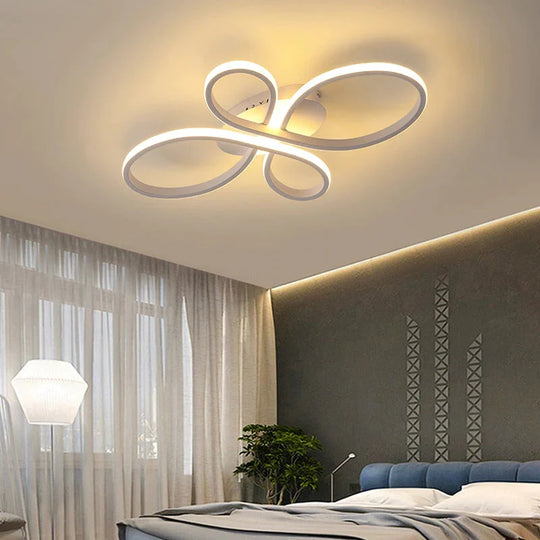 New Hot RC White/Coffee Modern Led Ceiling Lights For Living Room Bedroom Study Room Dimmable Ceiling Lamp Fixtures