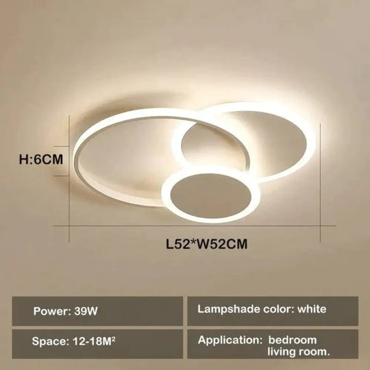 New Led Ceiling Lights Living Room Bedroom Round Square Lighting Fixtures Dimmable Modern Dome