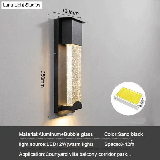 New Led Wall Lighting Pir Motion Sensor Crystal Outdoor Ip65 Waterproof Street Lamp For Balcony