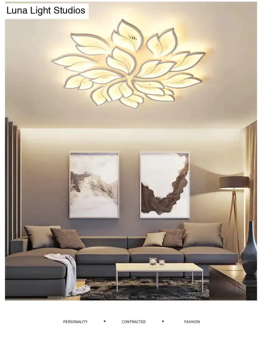 New Leds Chandelier Modern Flowers For Living Room Bedroom Remote Control/App Support Home Design