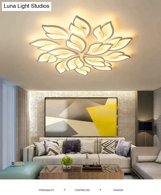 New Leds Chandelier Modern Flowers For Living Room Bedroom Remote Control/App Support Home Design