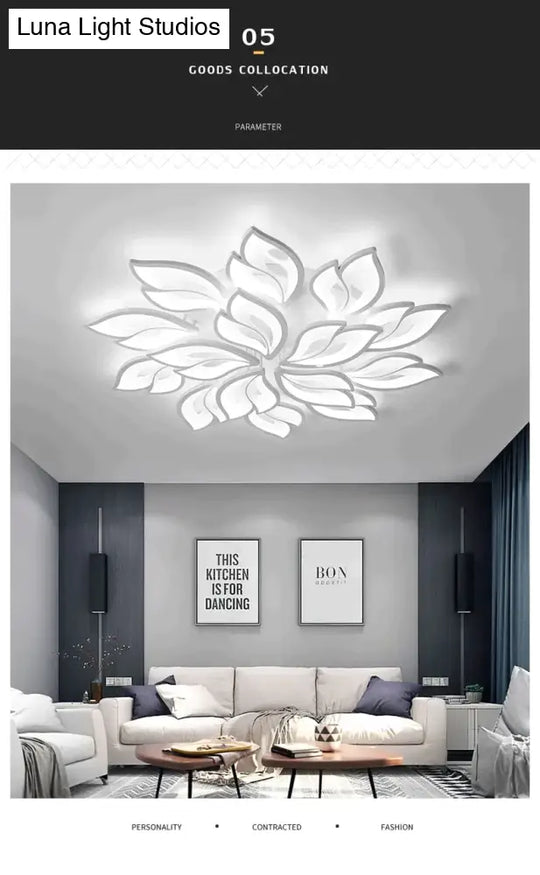 New Leds Chandelier Modern Flowers For Living Room Bedroom Remote Control/App Support Home Design