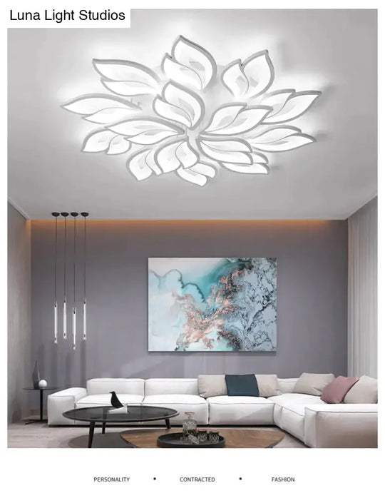 New Leds Chandelier Modern Flowers For Living Room Bedroom Remote Control/App Support Home Design