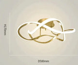 New Light Luxury Bedroom Lamp Room Ceiling Lamp Golden 50cm stepless dimming Ceiling