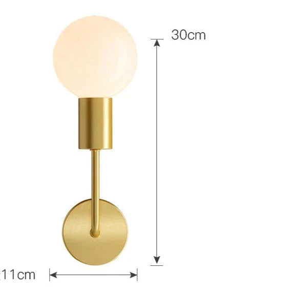 New Modern Bedroom Bedside Corridor Copper Wall Lamp