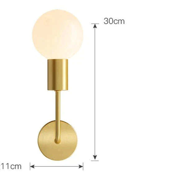 New Modern Bedroom Bedside Corridor Copper Wall Lamp All Copper Wall Lamp Lamps