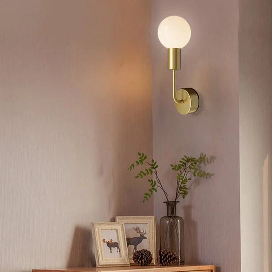 New Modern Bedroom Bedside Corridor Copper Wall Lamp