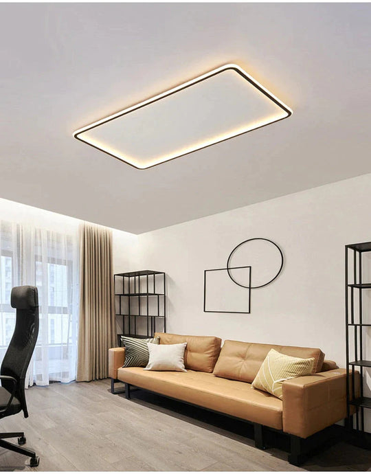 New modern black,white ultra-thin led ceiling light rectangular, round bedroom lamp living room lamp led ceiling lamp