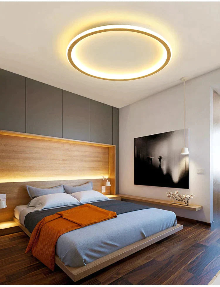 New Modern Black White Ultra-Thin Led Ceiling Light Rectangular Round Bedroom Lamp Living Room