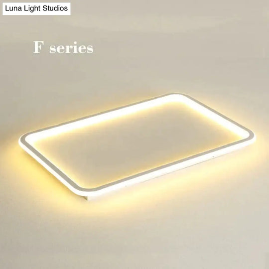 New Modern Black White Ultra-Thin Led Ceiling Light Rectangular Round Bedroom Lamp Living Room F