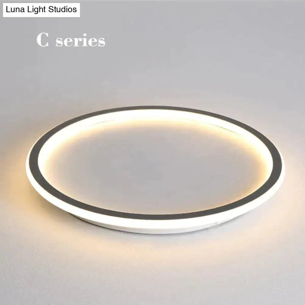 New Modern Black White Ultra-Thin Led Ceiling Light Rectangular Round Bedroom Lamp Living Room