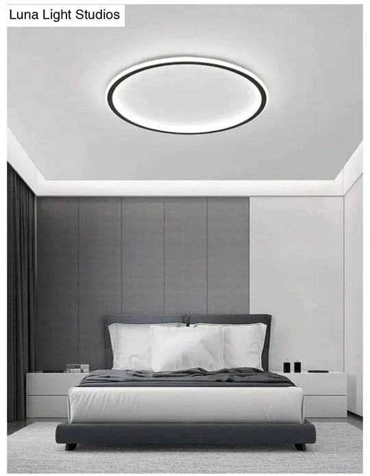 New Modern Black White Ultra-Thin Led Ceiling Light Rectangular Round Bedroom Lamp Living Room