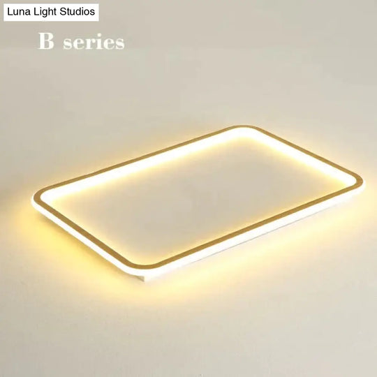 New Modern Black White Ultra-Thin Led Ceiling Light Rectangular Round Bedroom Lamp Living Room B